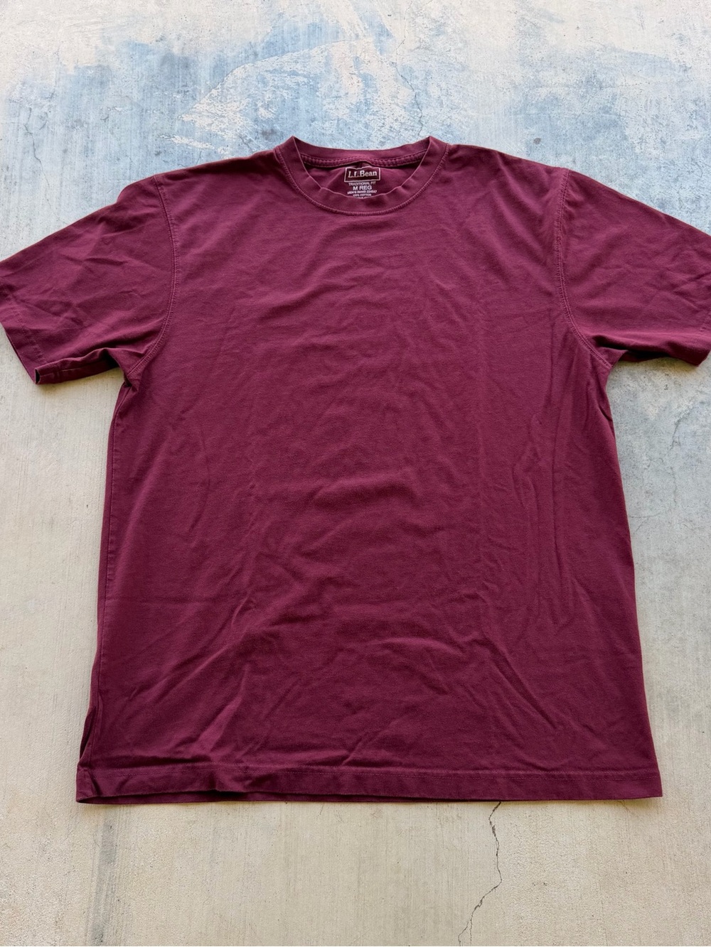 L.L. Bean Men's Crewneck Tee in Burgundy Wine